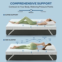 Surmatelas de luxe en mousse à mémoire de forme avec sangles, taille Queen, antidérapant, rafraîchissant, ferme, avec housse lavable – Fabricant