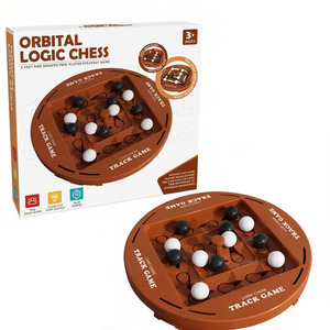 <span class=keywords><strong>Ajedrez</strong></span> Lógico Orbital, Juego <span class=keywords><strong>de</strong></span> Mesa <span class=keywords><strong>de</strong></span> Estrategia con Pistas Giratorias, Juguete Conecta Cuatro Blanco y Negro para 2 Jugadores para Niños - Product Image 1