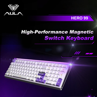 AULA HERO 99 Nuevo Teclado Mecánico para Juegos con Cable+2.4G USB Tipo-C de Plástico - Retroiluminación RGB Ergonómico Interruptores Magnéticos Intercambiables en Caliente