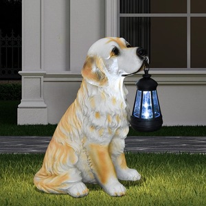 Lampada Solare da <span class=keywords><strong>Giardino</strong></span> in Resina a Forma di Cane Personalizzata, Statua Creativa di Labrador per Decorazioni da Esterno - Product Image 1