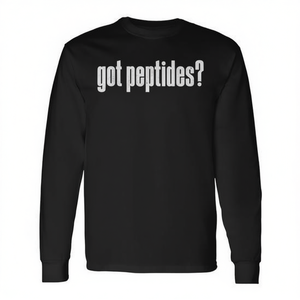 T-shirt a maniche lunghe Got Peptides, nera, girocollo, vestibilità unisex - Product Image 2