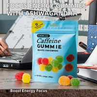 Gummies Énergie OEM Focus : Caféine, Ashwagandha, Extrait de Thé Vert – Stimulant Cérébral et Musculaire, Saveur Fraise, Pour Hommes, 60 unités