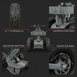 Certifié CE 60V 50Ah 8000W Scooter électrique 21 pouces 4 roues double suspension puissant 10000W adultes tout-terrain - Product Image 3