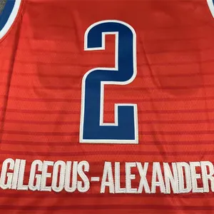 2024 grosir baru dijahit jersey basket Amerika musim baru #2 Shai Gilgeous-Alexander putih hitam oranye jersey