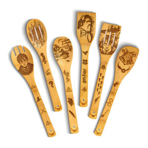 <span class=keywords><strong>Harry</strong></span> Cadeaux pour les fans de <span class=keywords><strong>Potter</strong></span>-Cuillères en bois pour la cuisine Ensemble d'ustensiles de cuisine en bois 6 pièces et cuillères en bois pour la cuisine - Product Image 1