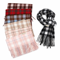 Écharpe Châle Hiver Chaude et Épaisse Réversible en Polyester avec Franges et Pompons Couleur Unie 200x65cm pour Femme – Vente en Gros