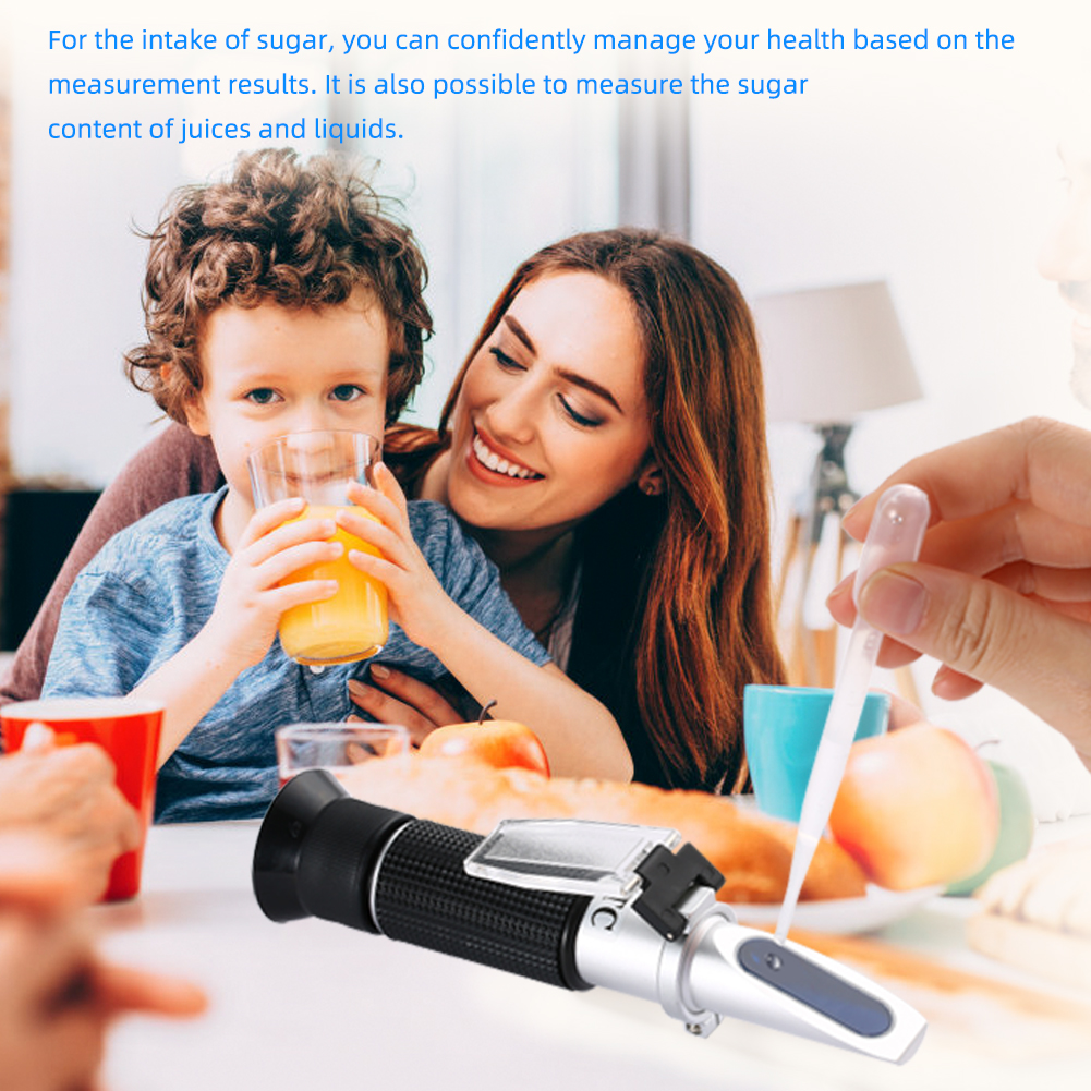 0-90% Brix Meter Refractometer Handheld Sugar Refractometer High Accurate Brix Measurement Meter