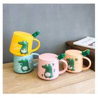 Mug en céramique 3D en relief, motif dinosaure monstre, émail coloré, pour le bureau, pour le thé, pour le café, Nightmare Before Christmas