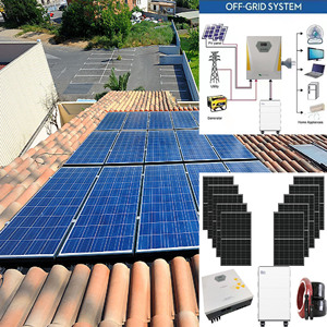 Système solaire hybride connecté au réseau 10kW 1kW 2kW 3kW 5kW 6kW, système d'énergie solaire avec batterie lithium-ion, système solaire domestique, système solaire hors réseau 10kW - Product Image 1