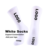 Chaussettes de sport unisexe de haute qualité en gros Jacquard brodé nouveau design personnalisé votre propre logo chaussettes de sport en coton athlétique de couleur unie