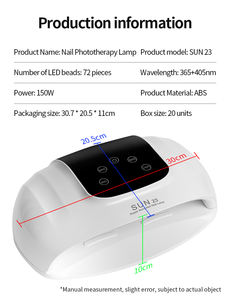 298W 듀얼 핸드 속건 자동 감지 터치 스크린 4 단 타임 네일 램프 - Product Image 4