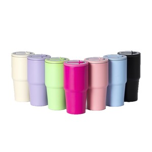 Stainless Steel Tumbler 20oz Insulated <b>Mug</b> <b>Large</b> Capacity Travel Portable Handle With Straw Ice Cup - Product Image 4