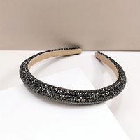 Serre-tête en strass de style coréen et japonais, accessoire capillaire haut de gamme et tendance, à bord fin et couronne haute
