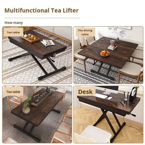 Homerich hiện đại sang trọng đơn giản mở rộng nâng có thể óc chó màu đen ăn uống và Bàn cà phê Bảng gỗ phong cách để sử dụng nhà - Product Image 2