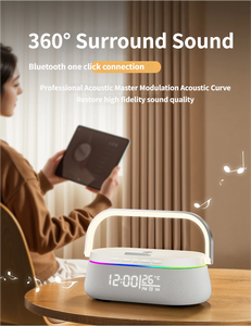 Reloj Despertador Inteligente Multifunción con Cargador Inalámbrico de 15W, Pantalla de Temperatura, Soporte para Teléfono, Altavoz Bluetooth Inalámbrico Portátil de 10W - Product Image 3