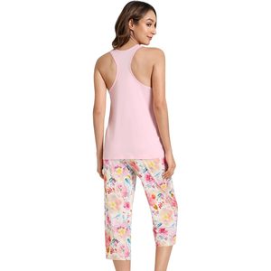 Conjunto de Pijama Personalizado para Mujer, Camiseta sin Mangas, Pantalones Capri, Ropa de Dormir Suave de Viscosa de Bambú, Pijama Casual de Dos Piezas - Product Image 2