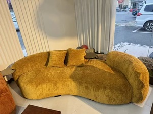 Modern Boucle Sectional <b>Sofa</b> S Shape Curved Design Three Seat Contemporary Living Room Furniture - Product Image 3