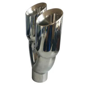 "lan tian 3 Inch Inlet Exhaust Tip 3"" x 4.5"" x 9"" Stainless Steel Tailpipe, Black Paint Surface Exhaust Pipe "