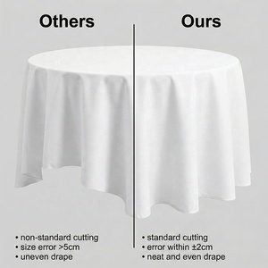 <span class=keywords><strong>Nappe</strong></span> ronde en polyester blanche de 132 pouces, résistante aux taches, <span class=keywords><strong>anti</strong></span>-boulochage, lavable, de qualité supérieure, pour mariage et fête - Product Image 6