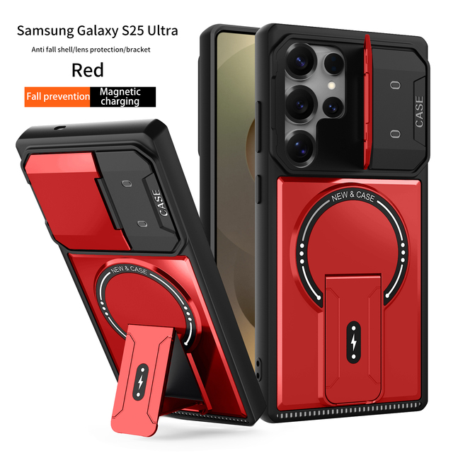 New Arrival Mecha Multi-functional TPU+PC Shockproof Waterproof Lens Protection Magnetic Phone Case Luxury Design for