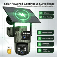 AVstart Nouvelle Caméra Solaire HD 4MP 4G Double Objectif PTZ avec Détection de Mouvement PIR et IA pour la Sécurité, la Chasse et la Faune Sauvage