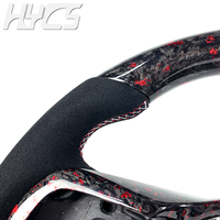 Volant sport en cuir et fibre de carbone forgée rouge personnalisé pour Mitsubishi Lancer Evolution EVO X