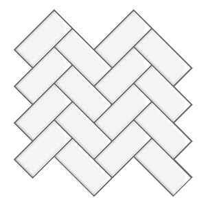 Vividtiles <span class=keywords><strong>Blanc</strong></span> Chevrons <span class=keywords><strong>Gris</strong></span> Foncé Bord Carrelage Dosseret 3d Brique Peel and Stick <span class=keywords><strong>Papier</strong></span> <span class=keywords><strong>Peint</strong></span> Amovible pour Salle De Bains - Product Image 1