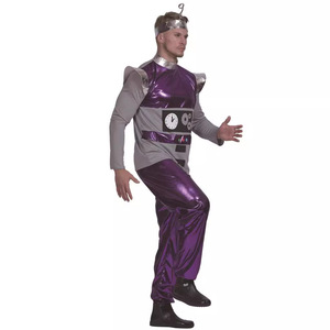 Costumes de famille robot violets pour adultes et enfants, tenues d'Halloween, ensemble de costumes de groupe - Product Image 3