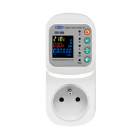 Enchufe inteligente TOMZN TOSVA-16LW Francia WIFI TUYA con medidor de voltaje, corriente y fugas, CA 110V 220V ajustable de 1-16A con temporizador y medición PE.