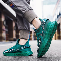 Mode chaussures de course hommes flamme imprimé baskets tricot athlétique sport lame amorti Jogging formateurs léger