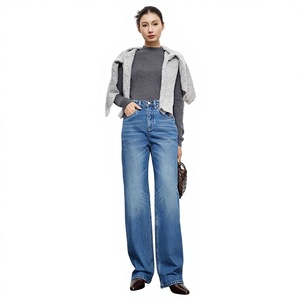 JOCORBEI [Vaqueros <span class=keywords><strong>BOSSA</strong></span> turcos importados] Pantalones vaqueros de corte holgado y pierna recta de cintura alta para mujer, jeans de otoño - Product Image 1