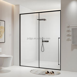 Porte de <span class=keywords><strong>douche</strong></span> carrée sans cadre en verre italien de luxe de haute qualité, plateau rectangulaire, barre porte-serviettes, écran de baignoire populaire pour salle de bain - Product Image 5