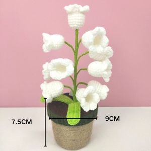 Lily thung lũng hiện đại <span class=keywords><strong>LED</strong></span> ánh sáng ban đêm sáng tạo Crochet Máy tính để bàn trang trí Pin hoạt động chậu cây món quà giáng sinh cho phòng ngủ - Product Image 2