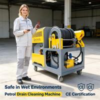 Nettoyeur de canalisations professionnel JZC 2085, 200 bars, 85 LPM, moteur 37 CV, machine à jet d'eau pour l'entretien des canalisations urbaines
