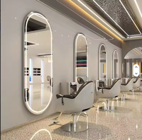 Miroir de salon de coiffure à LED, grand miroir mural de style barbier, pour le maquillage et la beauté, vente chaude