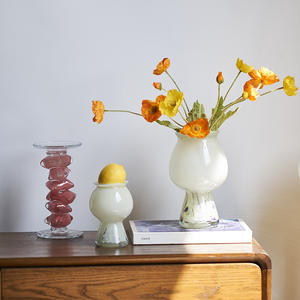 Jarrón Medieval Mini de Alta Gama, Estilo Crema, Jarrón Alto, Decoración para el Hogar, Adornos Florales, Jarrón de Cristal Artístico - Product Image 3