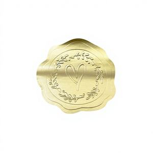 Autocollant de scellement pour emballage extérieur de boîte cadeau, personnalisé, avec estampage à chaud doré, logo couronne de cœur en relief convexe, adhésif - Product Image 3