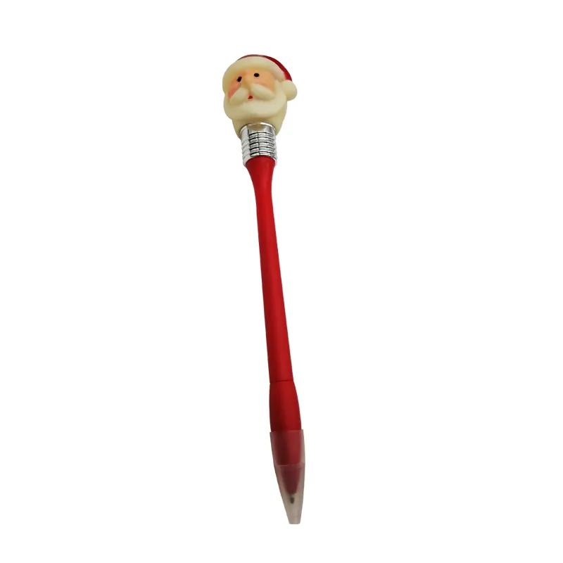 New creative Santa Claus shape ballpoint pen novelty Christmas gift light up the holiday pen