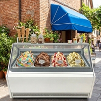 Congélateur de présentation de crème glacée commercial personnalisé OEM à économie d'énergie pour les boutiques de desserts