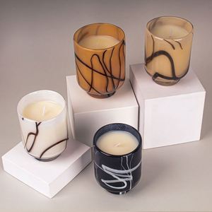 เทียนหอมงานฝีมือ Mescente ในโถแก้วลายหินอ่อนทันสมัย สำหรับตกแต่งบ้าน - Product Image 2
