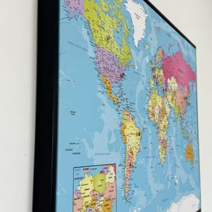 Cornice PS in Sughero e Plastica, <span class=keywords><strong>Mappa</strong></span> <span class=keywords><strong>del</strong></span> <span class=keywords><strong>Mondo</strong></span> Decorativa da Parete e Ornamento, <span class=keywords><strong>Mappa</strong></span> Educativa per Bambini - Product Image 3