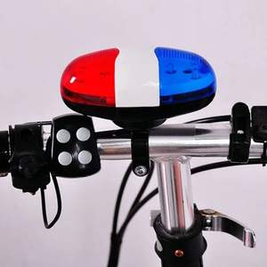 6 LED 4 tonos sonidos bicicletas campana <span class=keywords><strong>policía</strong></span> coche luz bocina electrónica <span class=keywords><strong>sirena</strong></span> para chico niños bicicleta Scooter ciclismo lámpara - Product Image 4