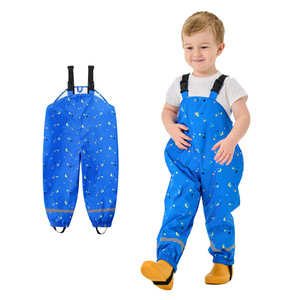 Nuevos <span class=keywords><strong>pantalones</strong></span> de tafetán de poliéster impermeables con estampado de dibujos animados para niños, ideales para jugar en el agua y la playa, para guardería. - Product Image 5