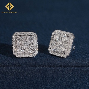 Pendientes de Diamantes Redondos con Corte Brillante para Mujer, Marca ZUANFA JEWELRY, con Certificado NGTC, Chapados en Plata 925, Joyería con Incrustaciones de Diamantes - Product Image 3