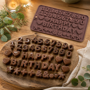 Molde de Silicona para Chocolate con Letras, Molde de Silicona de Grado Alimenticio Antiadherente, Bandeja de Silicona Libre de BPA, Molde para Decoración de Pasteles, Molde para Caramelos y Resina - Product Image 2