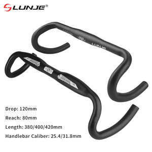 LUNJE <span class=keywords><strong>Guidon</strong></span> <span class=keywords><strong>de</strong></span> vélo <span class=keywords><strong>de</strong></span> <span class=keywords><strong>course</strong></span> vintage classique ultraléger en alliage d'aluminium 31.8mm 380/400/420mm Barre <span class=keywords><strong>de</strong></span> cyclisme légère et courbée - Product Image 3