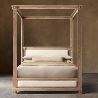 Lit à baldaquin en tissu Mayfair, lit capitonné de luxe, lit king-size ou queen-size, hôtel, villa, vente en gros sur mesure