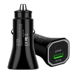 Cargador de coche 12-24V QC3.0 PD20W de carga rápida con doble puerto para dispositivos móviles - Product Image 1