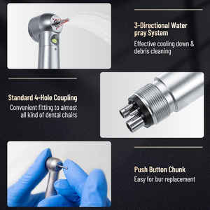 Turbine dentaire à haute vitesse à bouton-poussoir LED de qualité supérieure, pièces à main <span class=keywords><strong>dentaires</strong></span>, pièces à main <span class=keywords><strong>dentaires</strong></span> à haute vitesse, 2/4 trous - Product Image 5