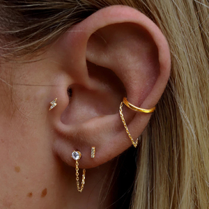 CANNER 925 Sterling Silver Classic 5A Zircon <b>Chain</b> Tassel <b>Stud</b> <b>Earrings</b> 18K Gold Plated Jewelry <b>Earrings</b> for Women Party - Product Image 5